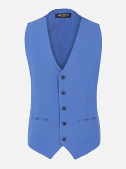 Slim Fit Textured Indigo Gilet