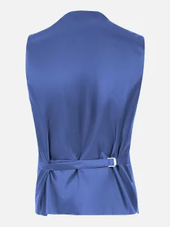 Slim Fit Textured Indigo Gilet