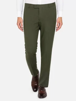Slim Fit Textured Khaki Pantalon