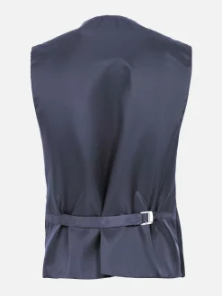 Slim Fit Textured Navy Gilet