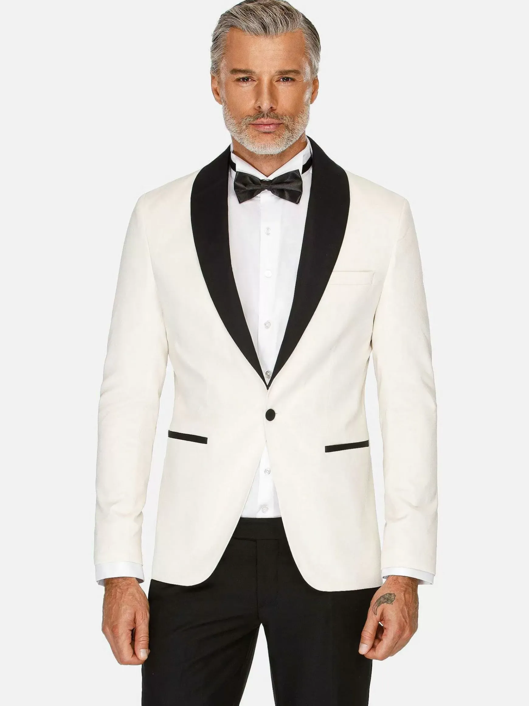Slim Fit White Tuxedo Colbert