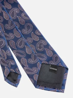 Stropdas 10002 Paisley Navy Pink