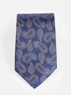 Stropdas 10002 Paisley Navy Pink