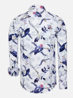 Sullivan White Floral Print Overhemd Lange Mouw