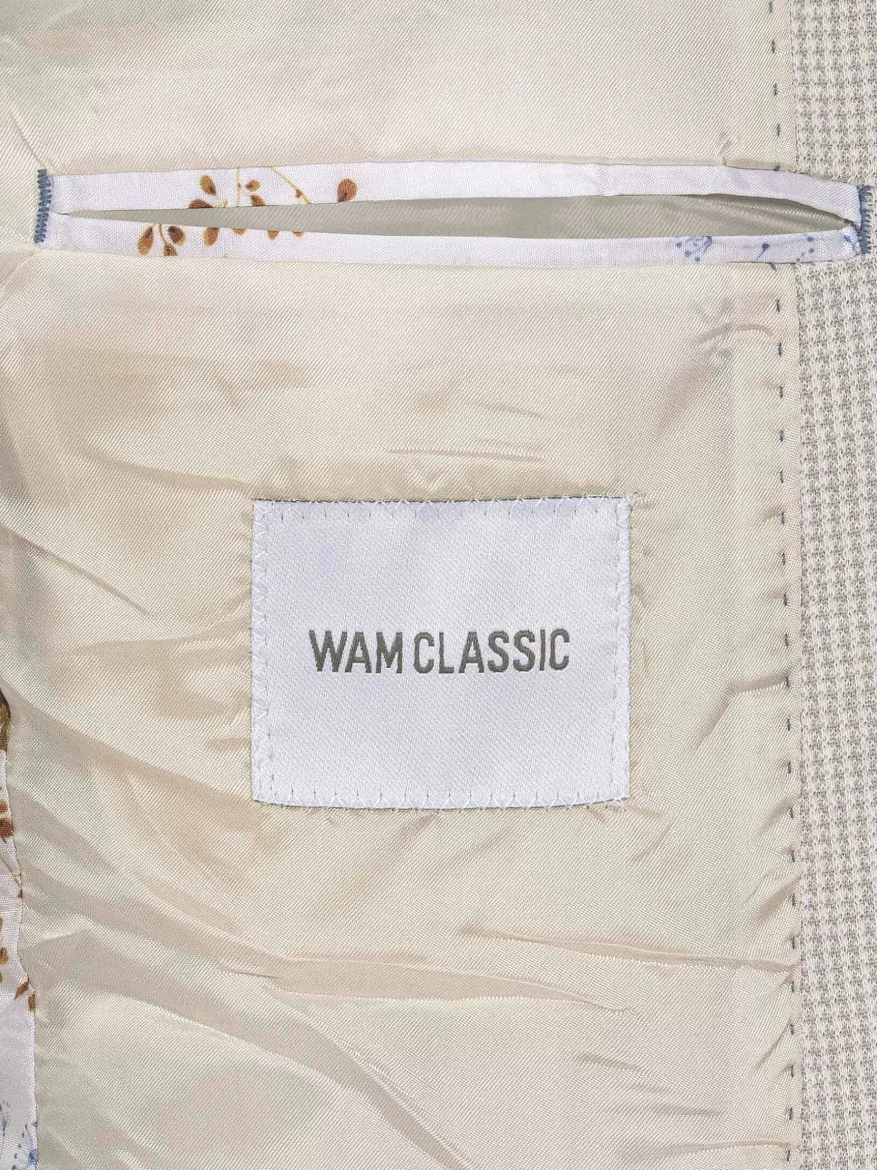 Sur Mer Slim Fit Single Breasted Beige Colbert