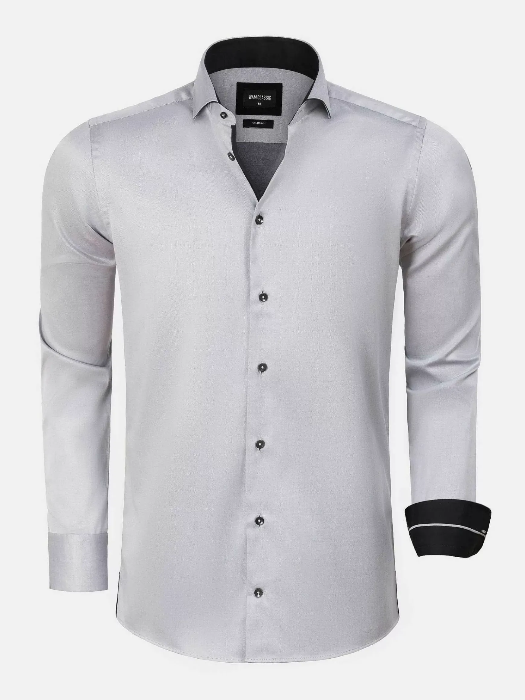 Terrassa Solid Grey Overhemd Lange Mouw