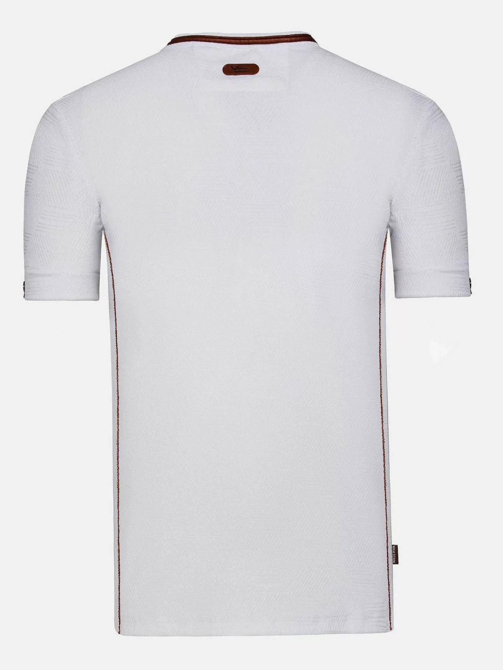 Textured Design Wahar V-Neck White T-Shirt