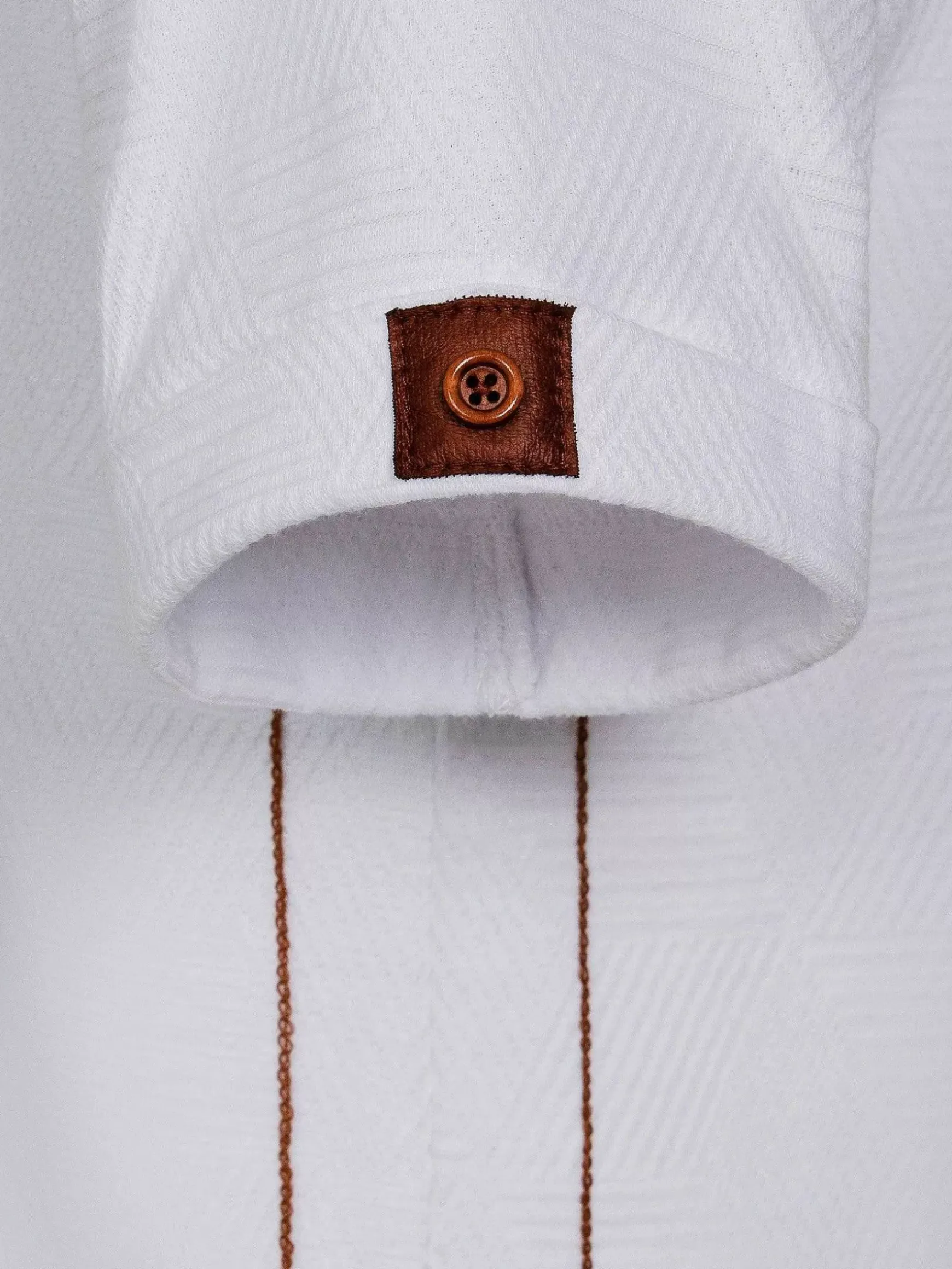 Textured Design Wahar V-Neck White T-Shirt