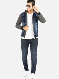 Thun Slim Fit Hoodie Navy Black Vesten