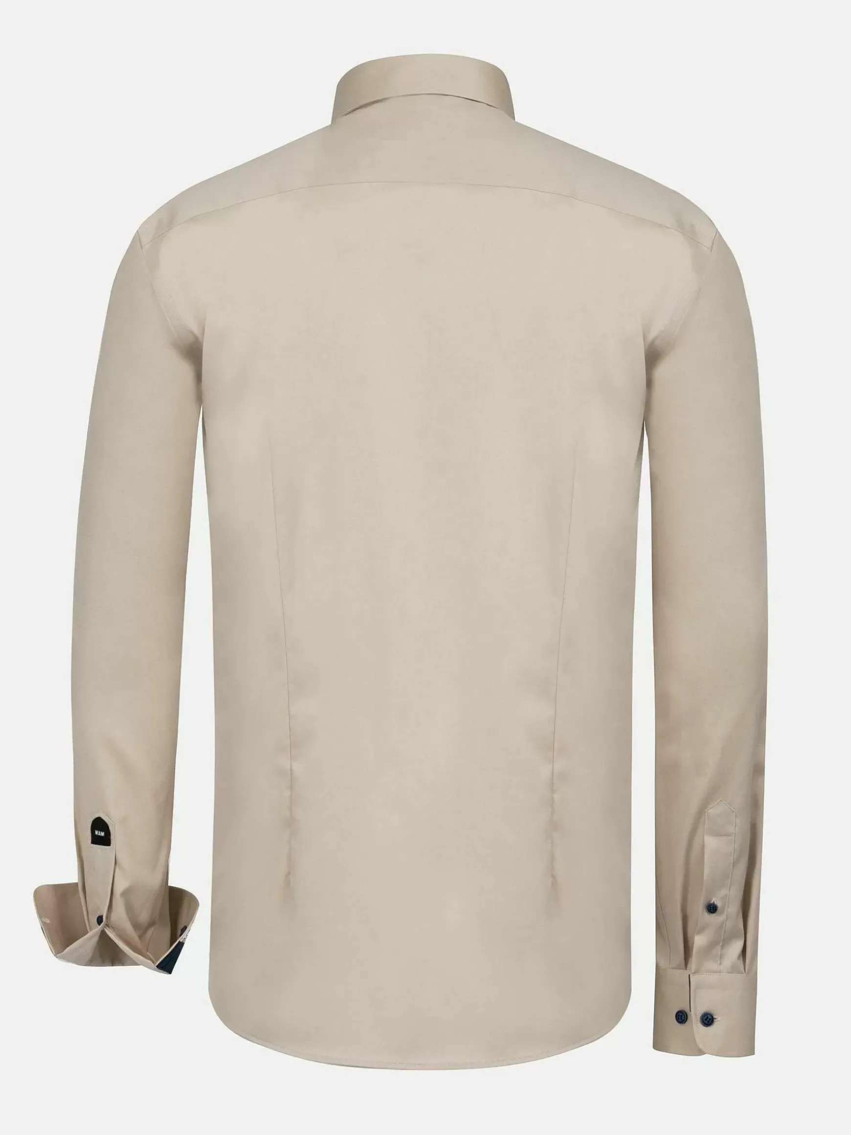 Vercelli Solid Beige Overhemd Longe Mouw