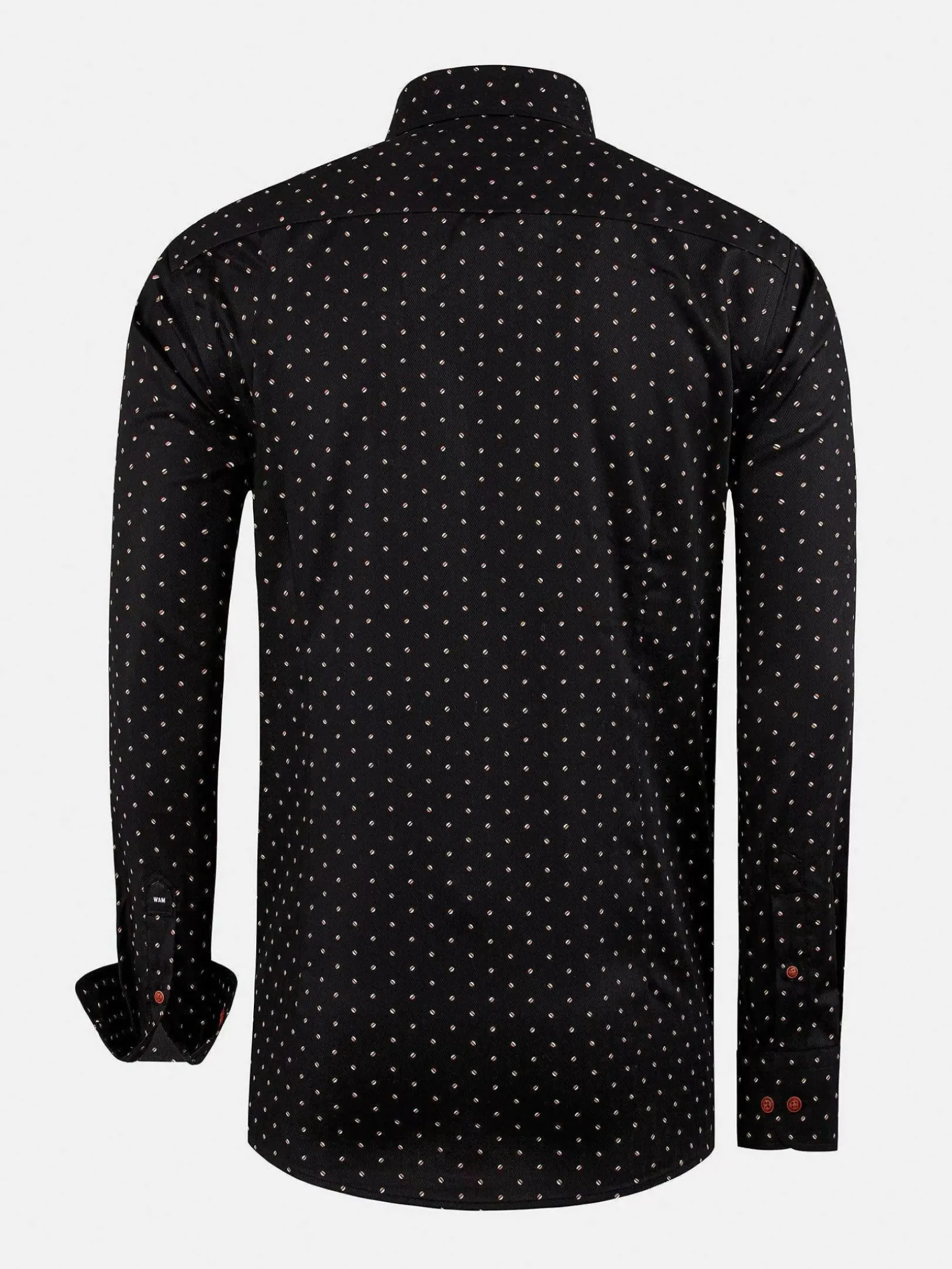 Verdantia Coffee Bean Pattern Black Overhemd Lange Mouw