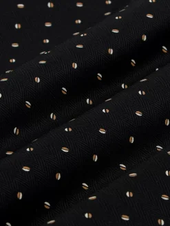 Verdantia Coffee Bean Pattern Black Overhemd Lange Mouw