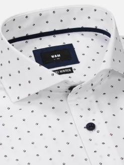 Verdantia Coffee Bean Pattern White Overhemd Lange Mouw