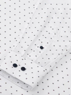 Verdantia Coffee Bean Pattern White Overhemd Lange Mouw