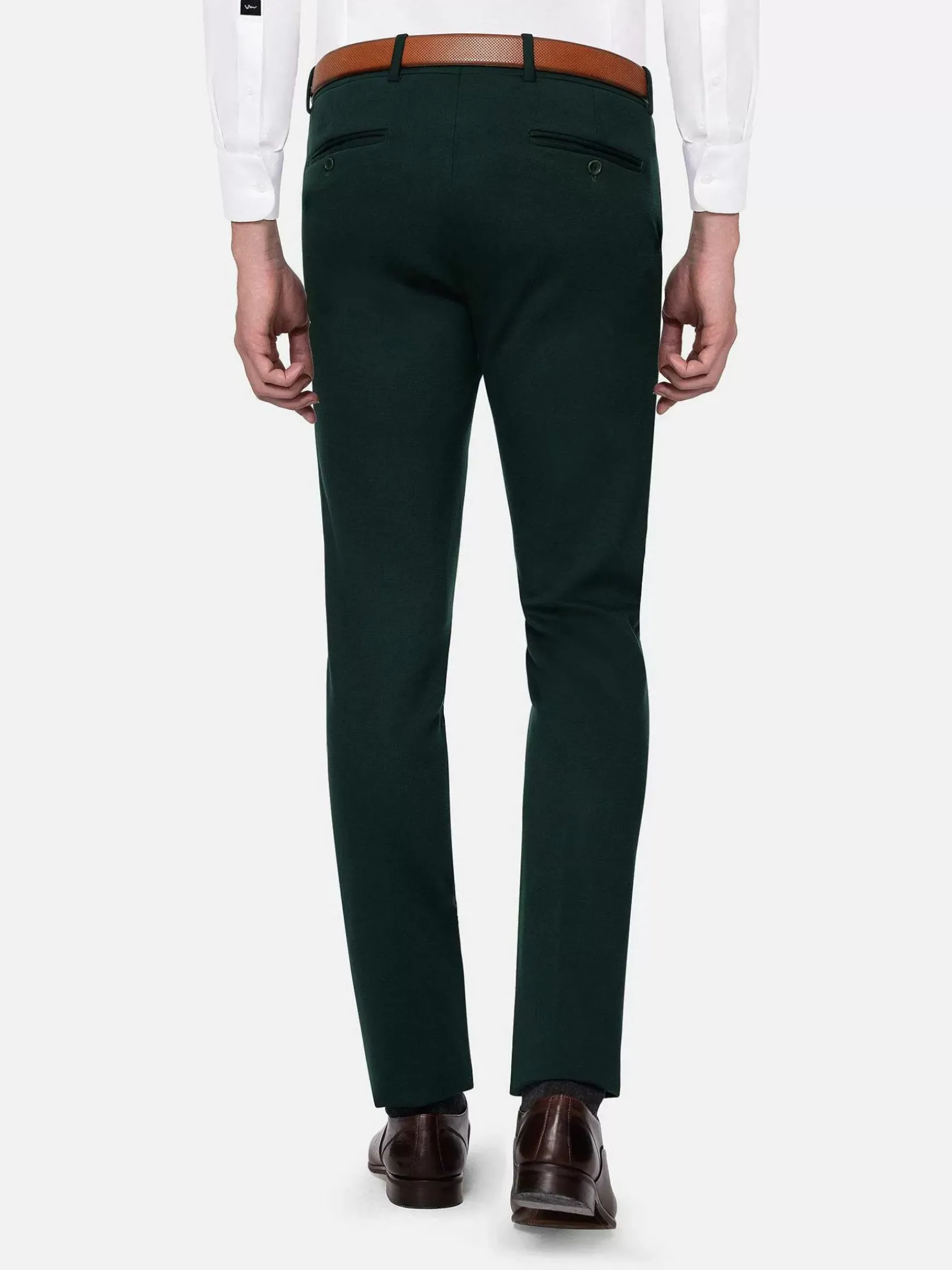 Wayne Glen Check Slim Fit Green Suit Pantalon
