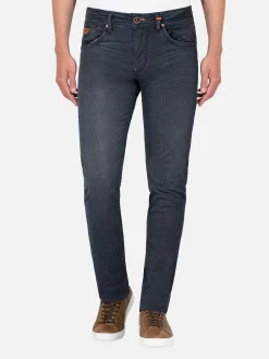 Zion Mini Check Slim Fit Navy Jeans
