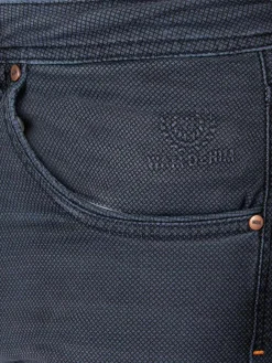 Zion Mini Check Slim Fit Navy Jeans